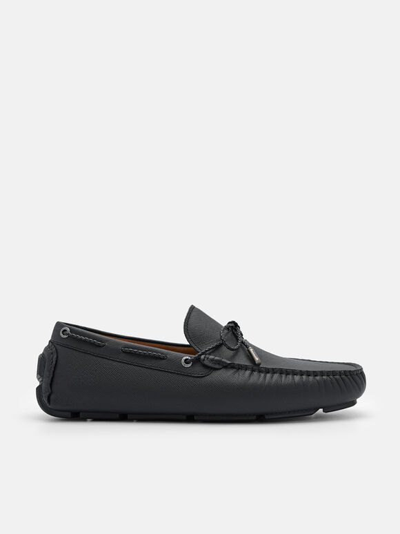 Sepatu Mengemudi Busur Kulit, 