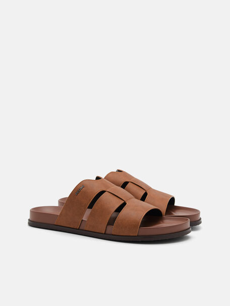 PEDRO Icon Leather Heel Sandals, Black