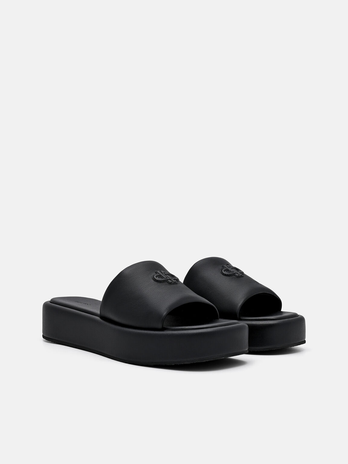 Leather Wedge Sandals, , hi-res