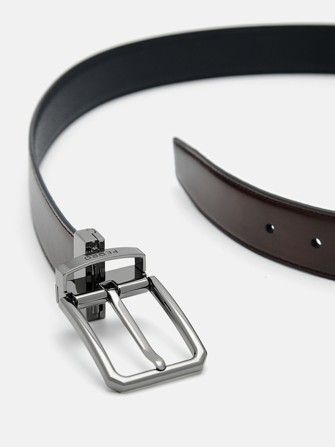 Leather Reversible Pin Belt, 