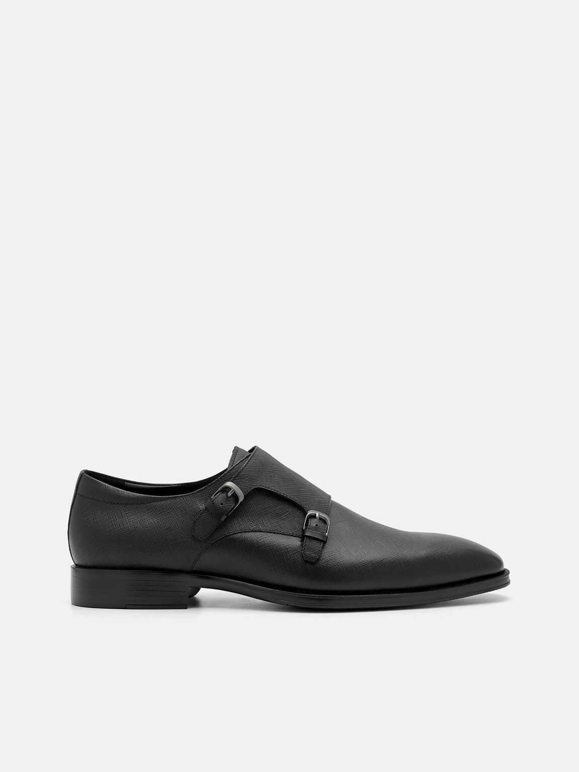 Saffiano Leather Double Monkstrap Shoes, , hi-res