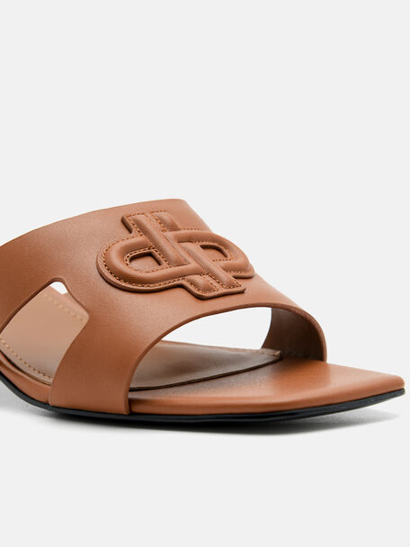 PEDRO Icon Leather Heel Sandals, Black