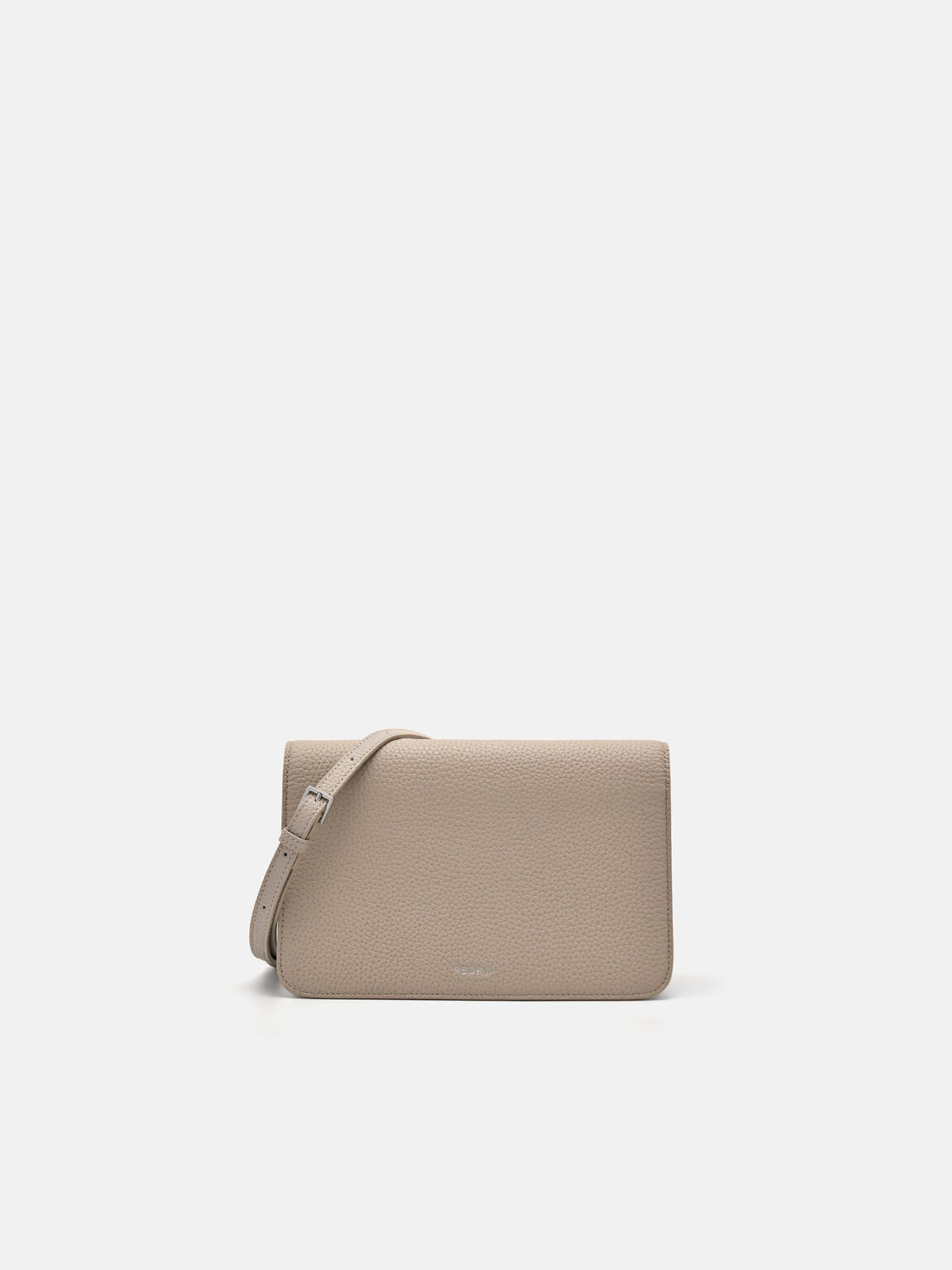 Embossed Leather Passport Holder, Taupe, hi-res