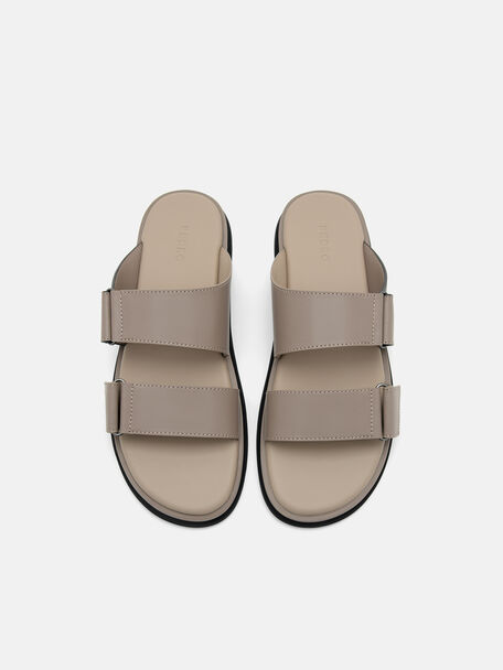 PEDRO Icon Leather Heel Sandals, Black