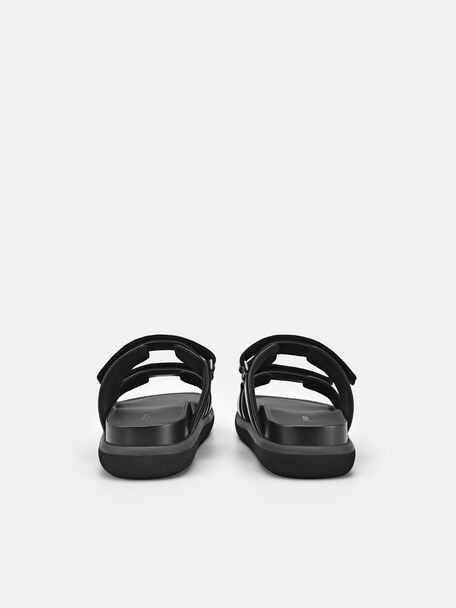 PEDRO Icon Leather Heel Sandals, Black