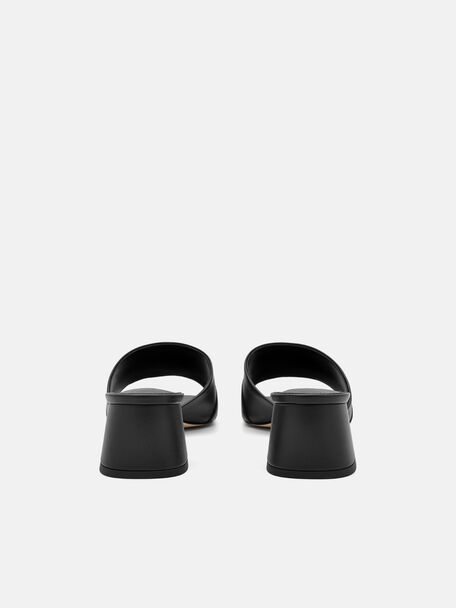 PEDRO Icon Leather Heel Sandals, Black