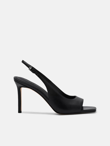 Marina Sandal Hak Kulit, 