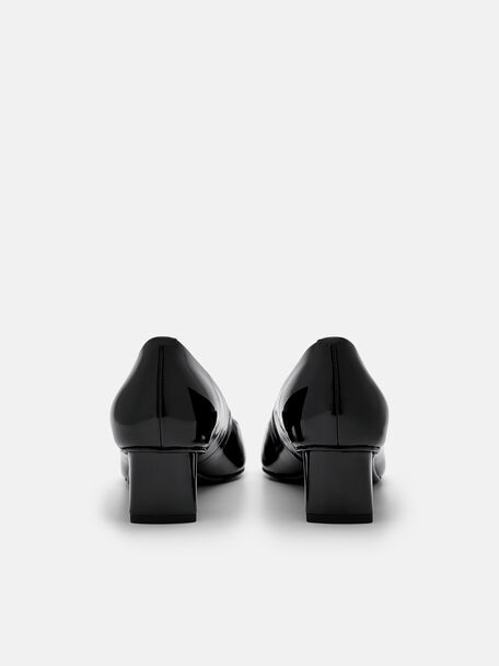 PEDRO Icon Leather Heel Sandals, Black