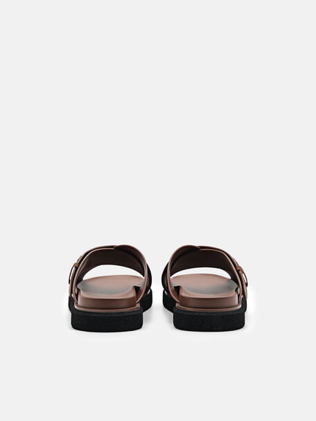 PEDRO Icon Leather Heel Sandals, Black