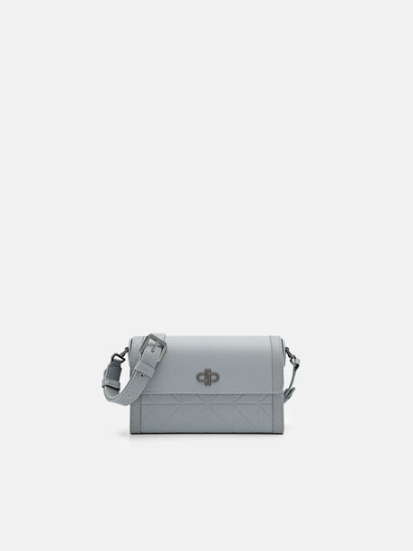 PEDRO Icon Leather Sling Bag, Grey, hi-res