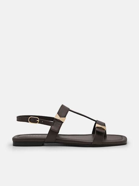 Marion Thong Sandals, Dark Brown, hi-res