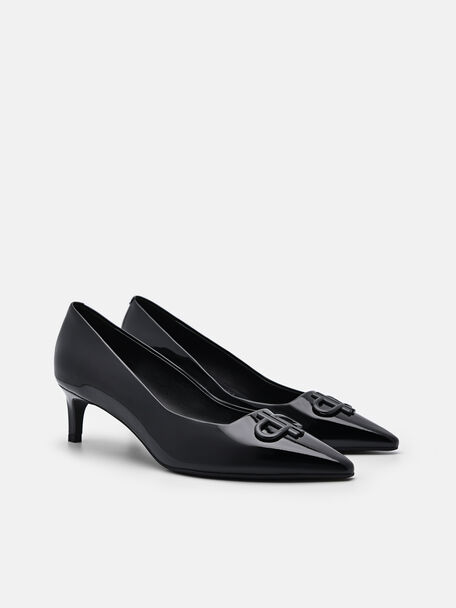 PEDRO Icon Leather Heel Sandals, Black