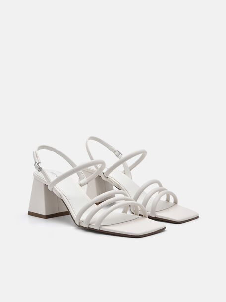 PEDRO Icon Leather Heel Sandals, Black