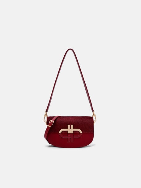 Duet Calf Hair Shoulder Bag, , hi-res