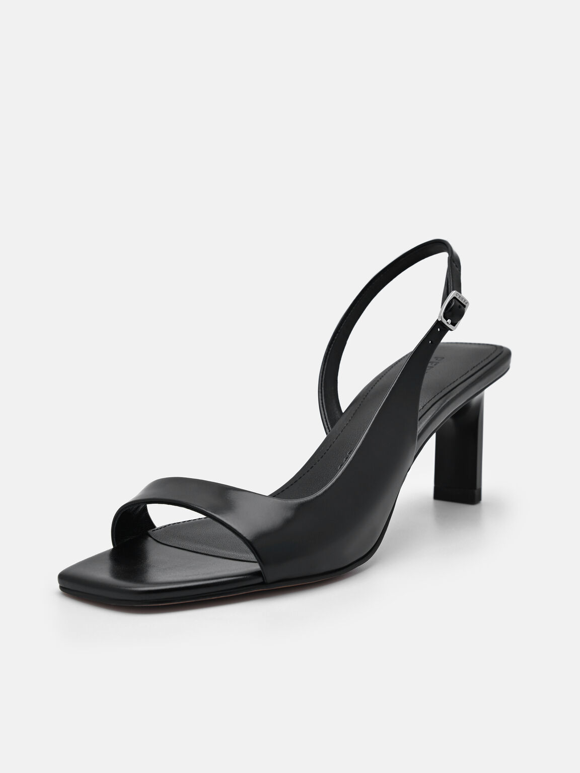 PEDRO Studio Simone Leather Heel Sandals, Black