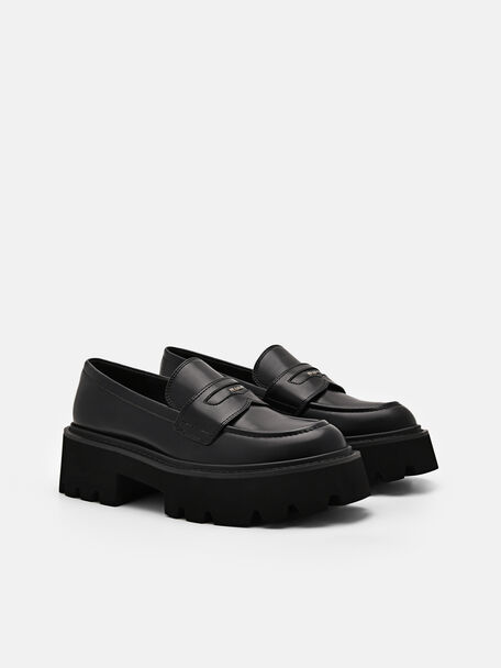 PEDRO Icon Leather Heel Sandals, Black