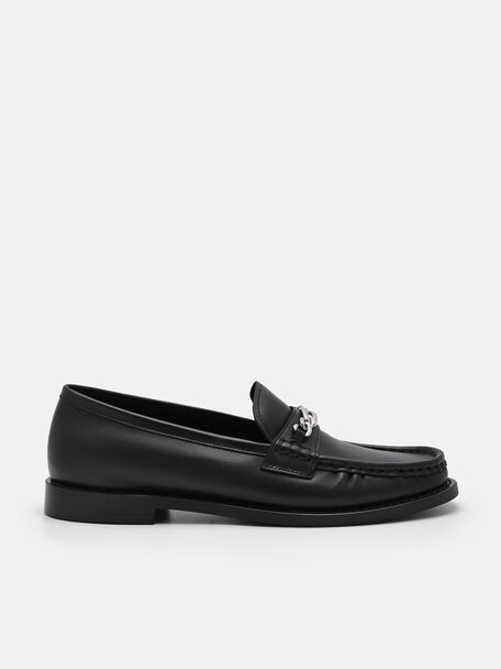 PEDRO Studio Jeanne Leather Loafers, Black