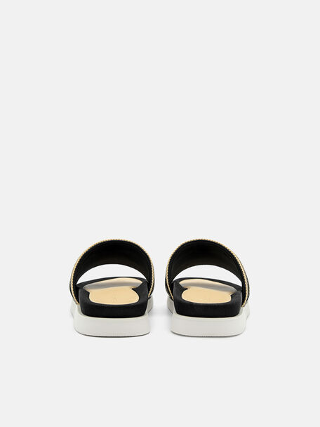 PEDRO Icon Leather Heel Sandals, Black