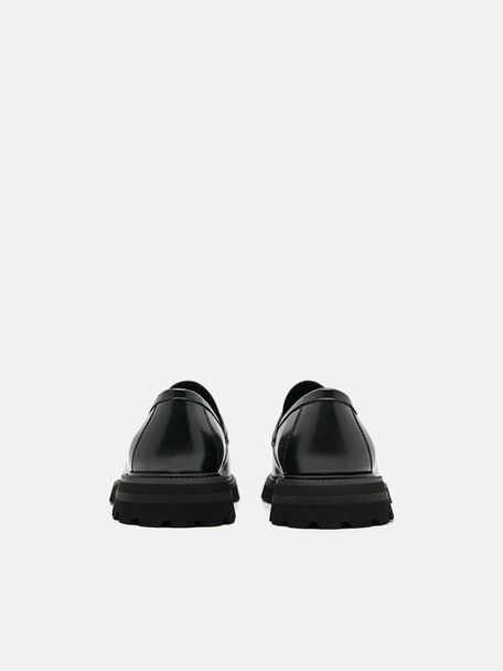 PEDRO Icon Leather Heel Sandals, Black