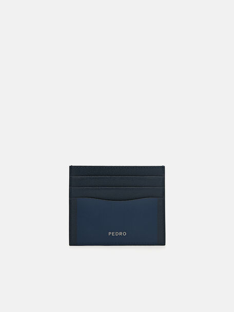 Full-Grain Leather Cardholder, Navy, hi-res