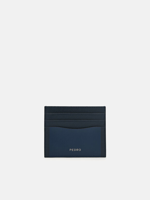 Full-Grain Leather Cardholder, Navy, hi-res