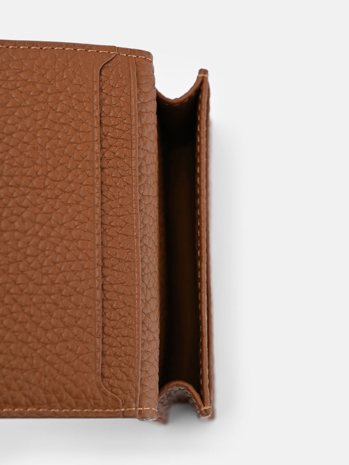 Tumbled Leather Bi-Fold Card Holder, 