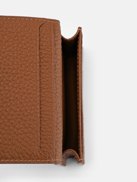 Tumbled Leather Bi-Fold Card Holder, 