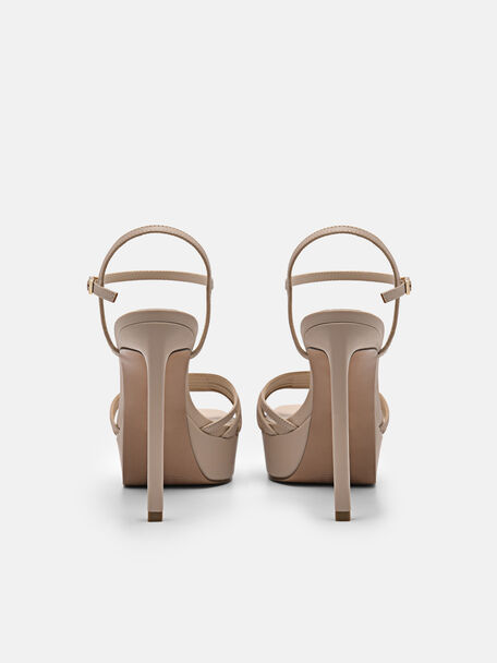 PEDRO Icon Leather Heel Sandals, Black