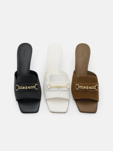 Alistair Leather Horsebit Heel Sandals, , hi-res