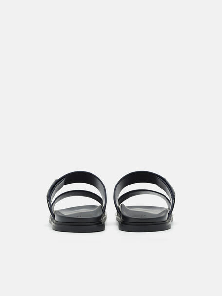 PEDRO Icon Leather Heel Sandals, Black
