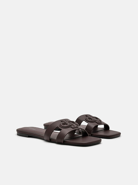 PEDRO Icon Leather Heel Sandals, Black