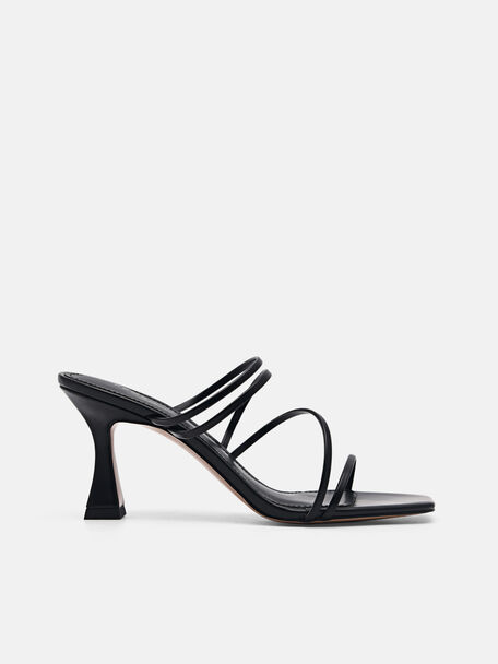 Strappy Heel Sandals - Black, Black, hi-res