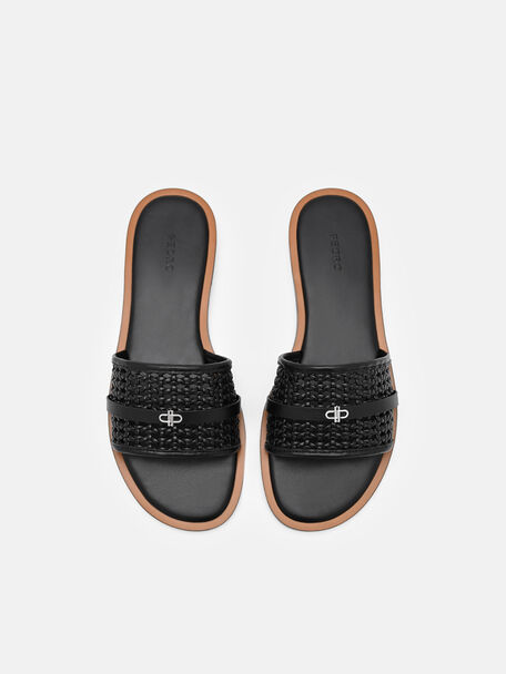 Sadie Woven Slide Sandals, , hi-res