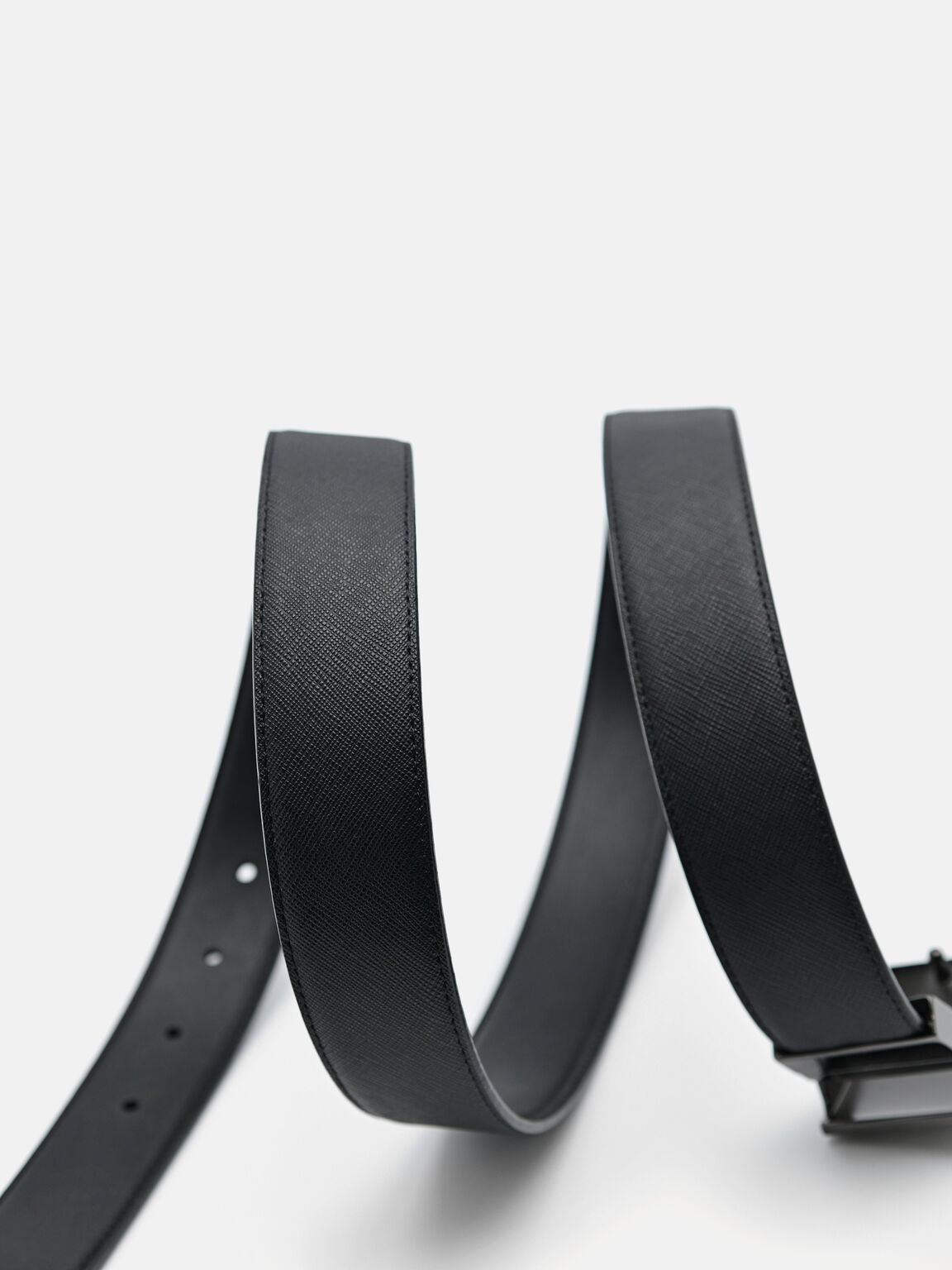 Embossed Leather Reversible Tang Belt, 
