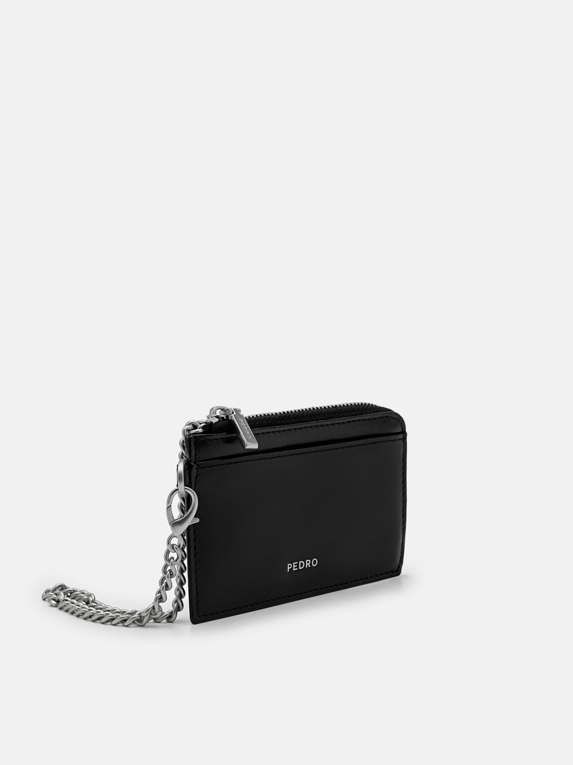 Leather Card Holder with Keychain, 