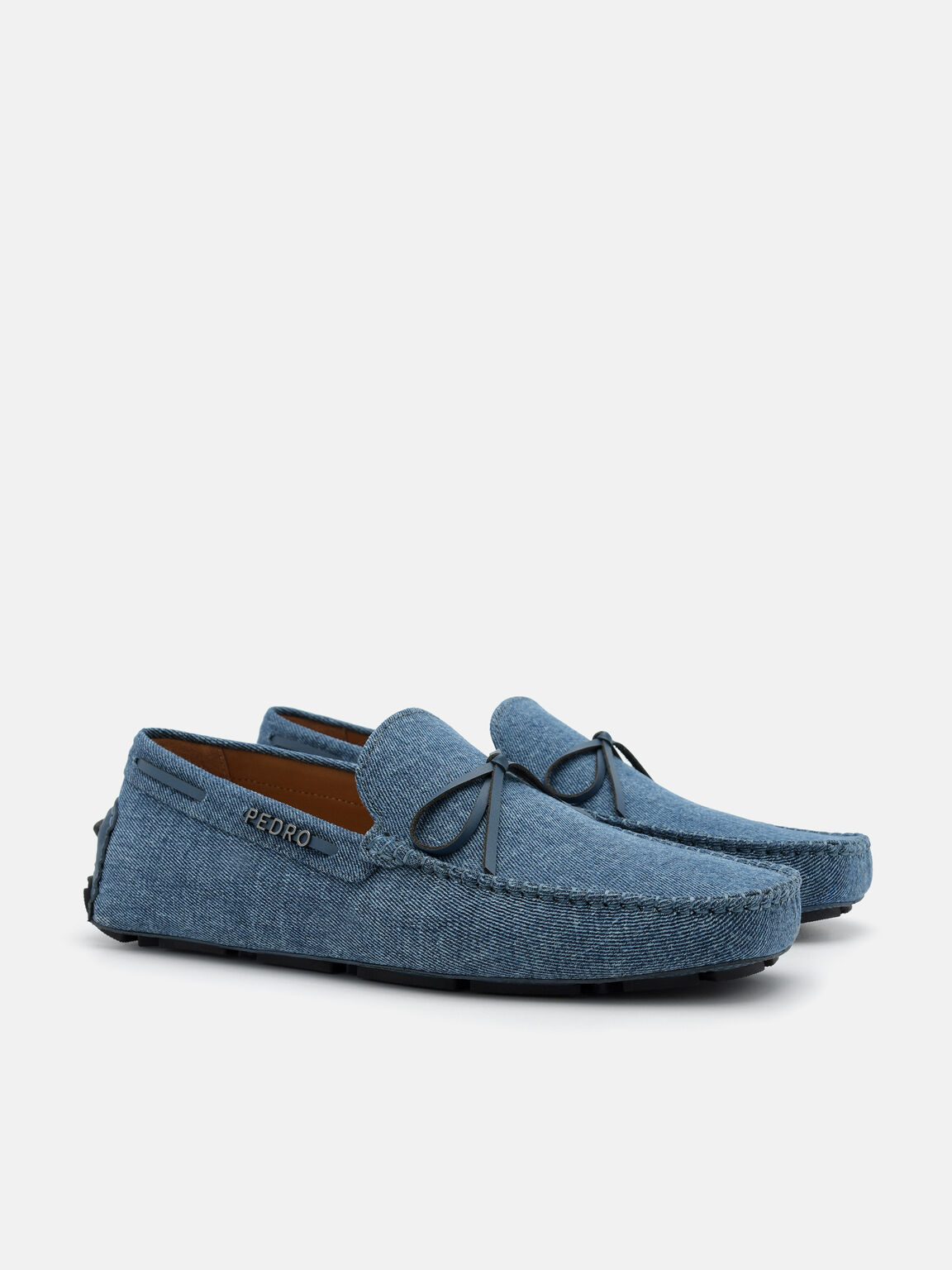 Denim Bow Driving Shoes, 