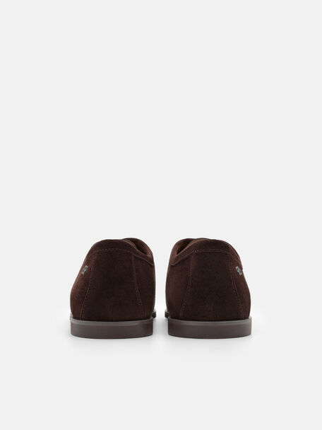 Suede Moc-Toe Derby Shoes, , hi-res