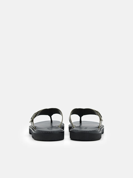 PEDRO Icon Leather Heel Sandals, Black