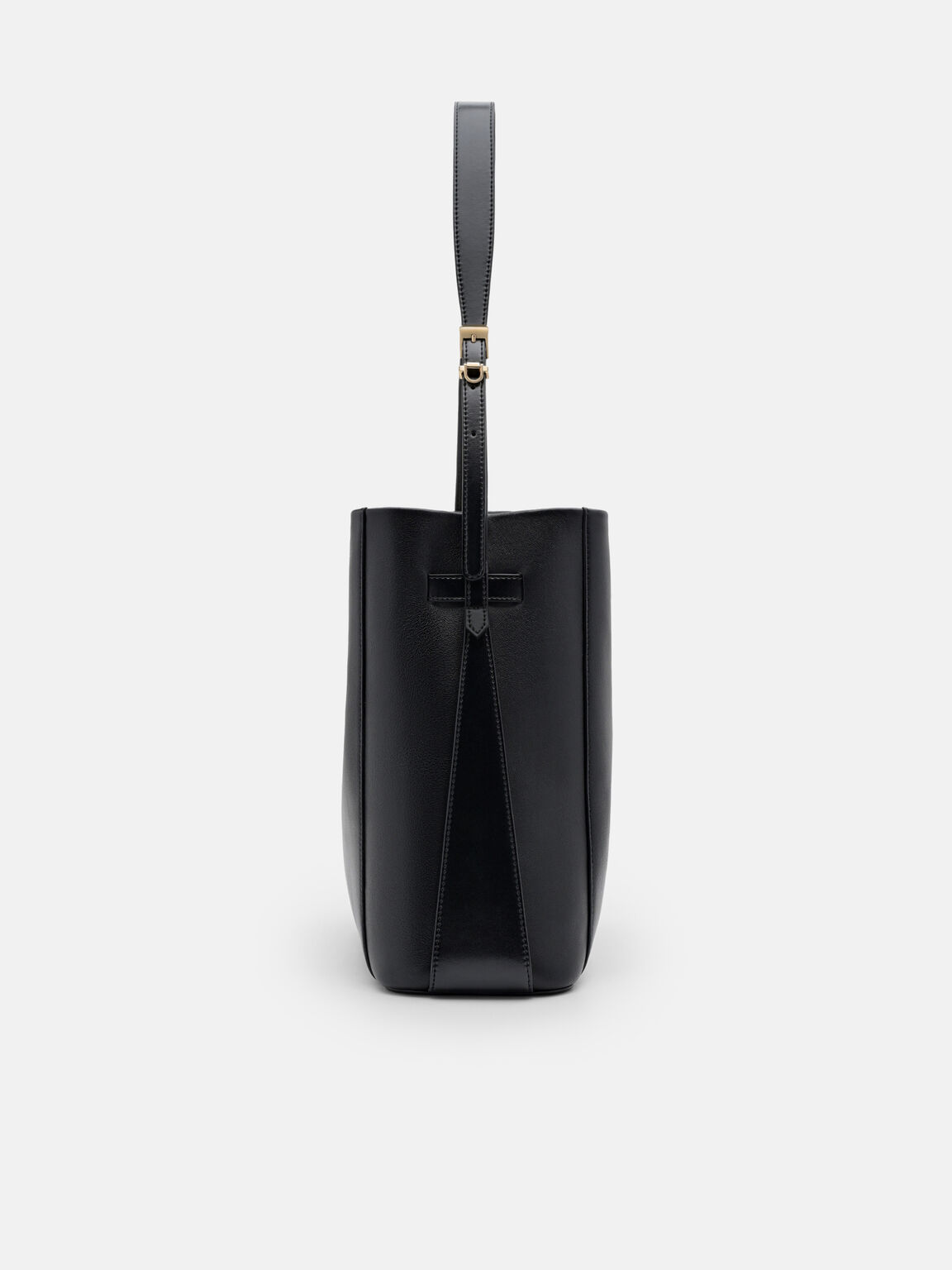 Tas Bucket Kulit Jatte dengan Sabuk, , hi-res