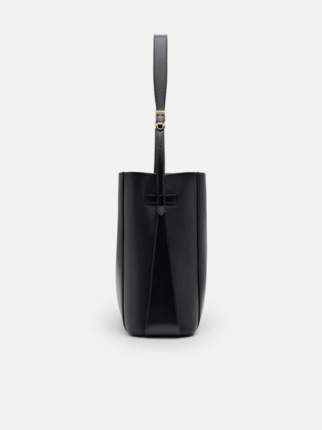 Tas Bucket Kulit Jatte dengan Sabuk, , hi-res