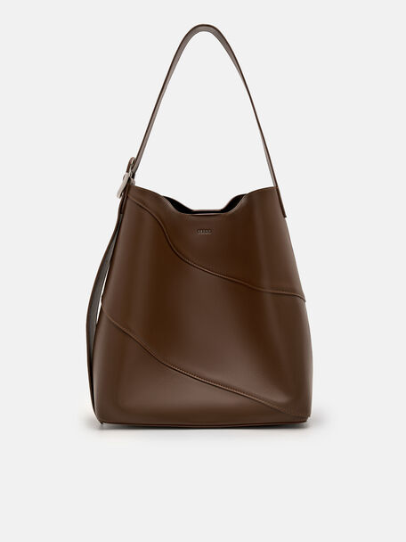 Bridget Oversized Bucket Bag, Dark Brown, hi-res