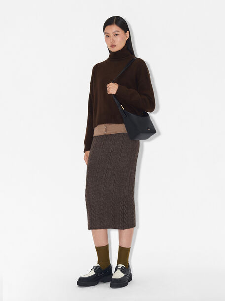 PEDRO Icon Leather Heel Sandals, Black