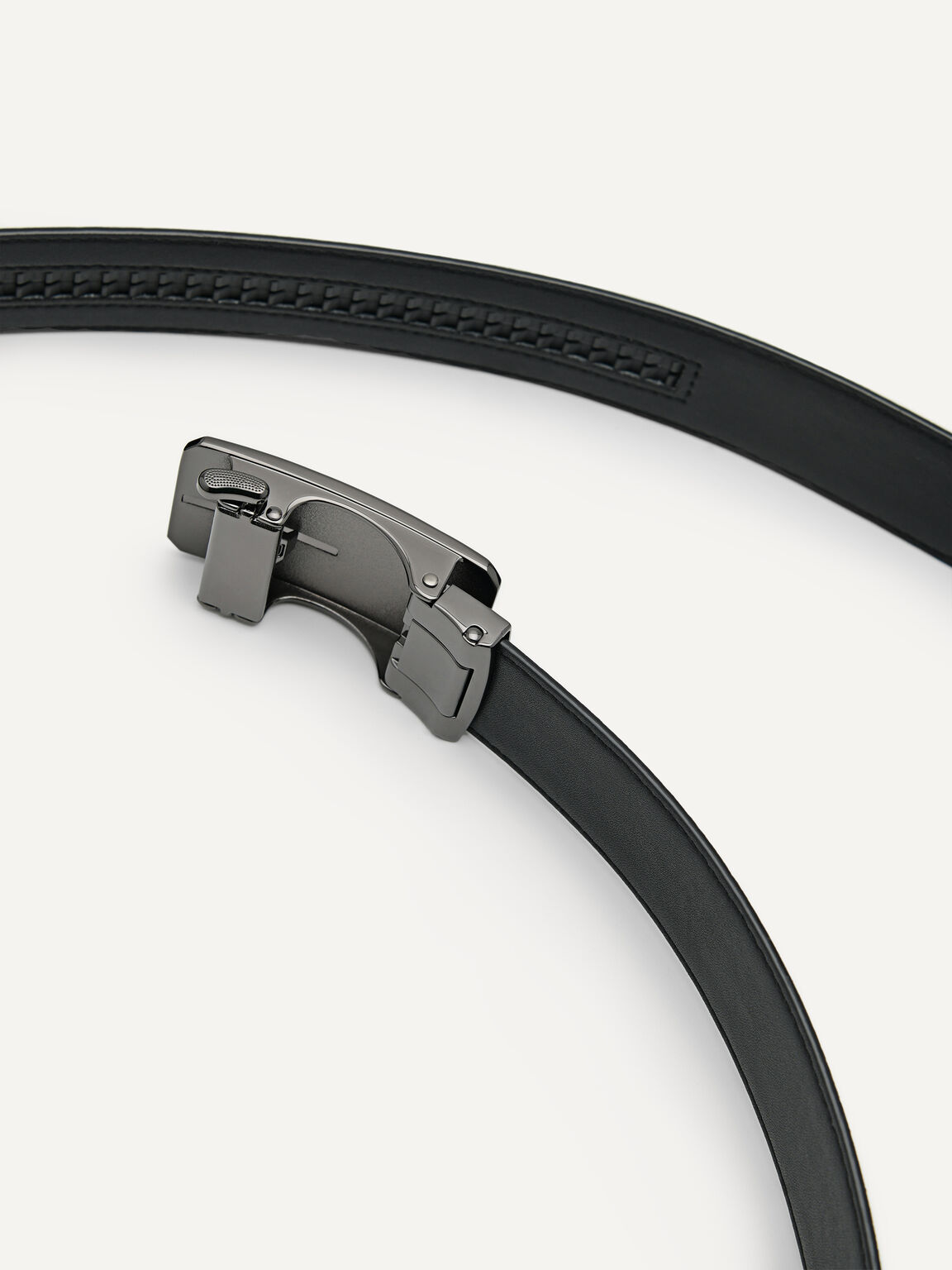 Embossed Leather Automatic Belt, , hi-res