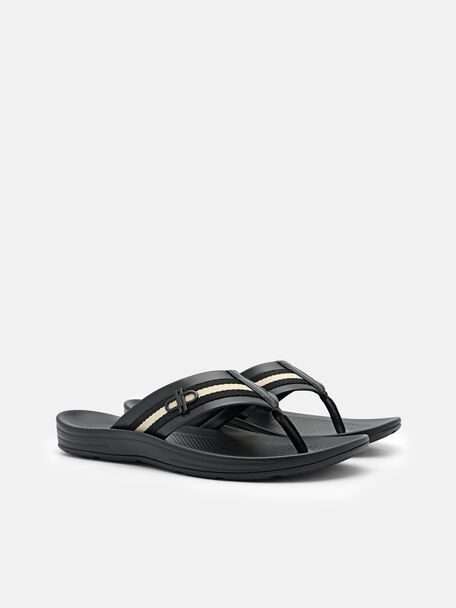 PEDRO Icon Leather Heel Sandals, Black