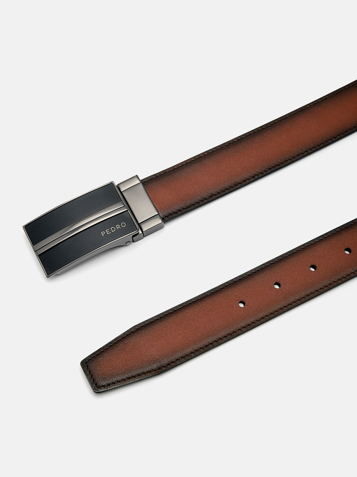 Saffiano Leather Reversible Tang Belt, 