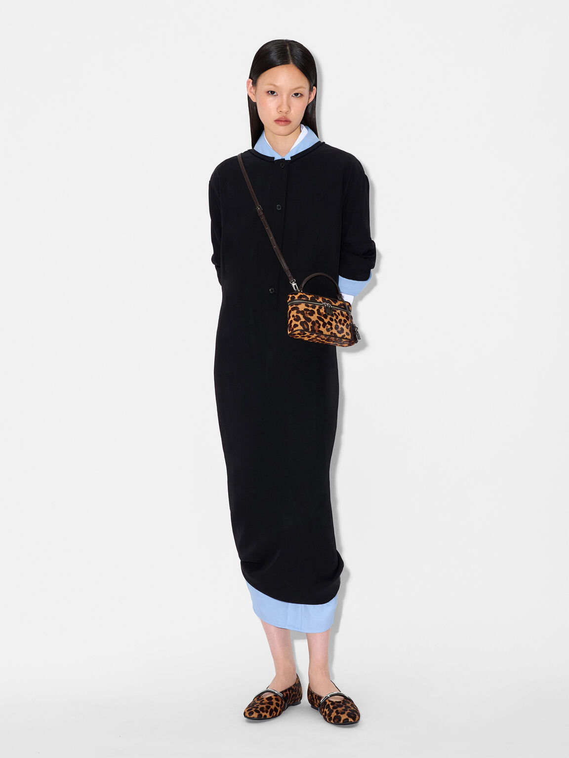 Lia Calf Hair Ballerina Flats, 