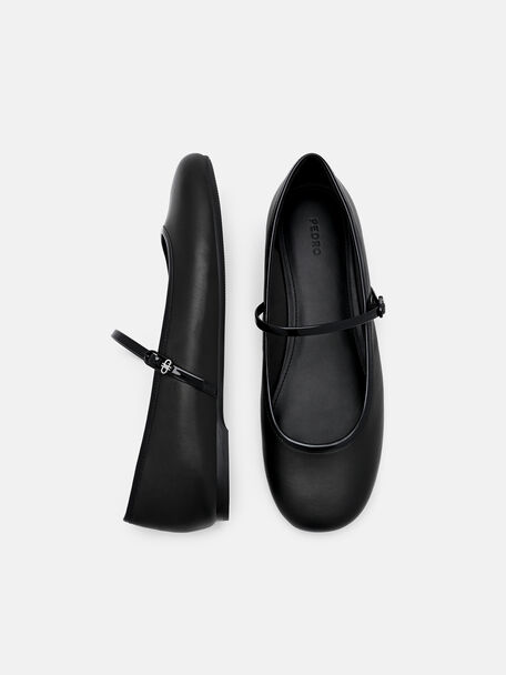 Sepatu Flat Mary Jane Kulit Claude, , hi-res