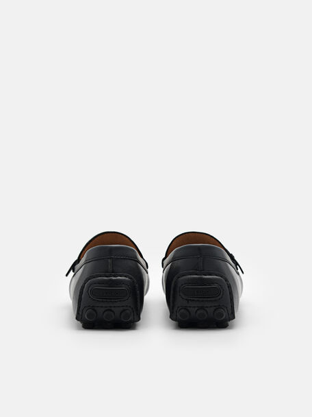 PEDRO Icon Leather Heel Sandals, Black