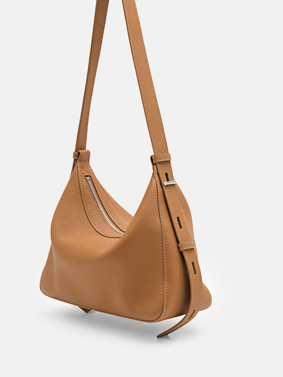Demi Leather Shoulder Bag, Cognac