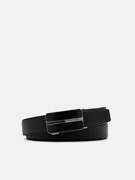 Saffiano Leather Automatic Belt, Black